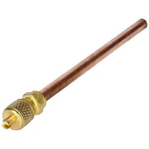 Töltőcső + szelep 10 cm csővel D=6,3 mm (univerzális) hűtőgép