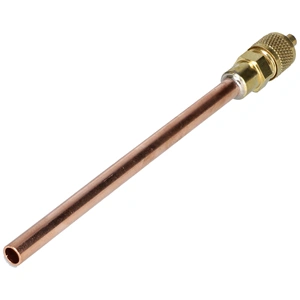 Töltőcső + szelep 10 cm csővel, D=6 mm (univerzális) hűtőgép