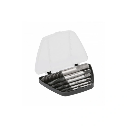 Törtcsavar kiszedő készlet műanyag dobozban, 6 részes, M3-M25 méretig , HÖGERT HT8G404