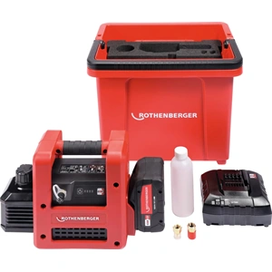 Vákuumszivattyú, 3,42 m3/h, ROAIRVAC R32 2.0 CL, 230V, 57L / perc, 8 Ah akkuval, ROTHENBERGER 1000003230 / RENDELÉSRE