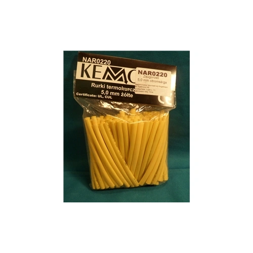 Zsugorcső 5,0mm 10cm sárga (100db/cs.) /RENDELÉSRE